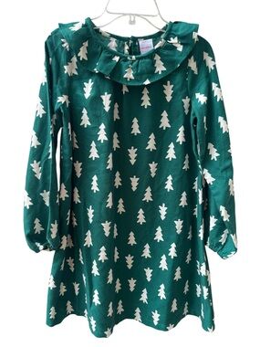 Hanna Andersson Holiday Flannel Nightgown Sz 140 US  10 Christmas Tree Green